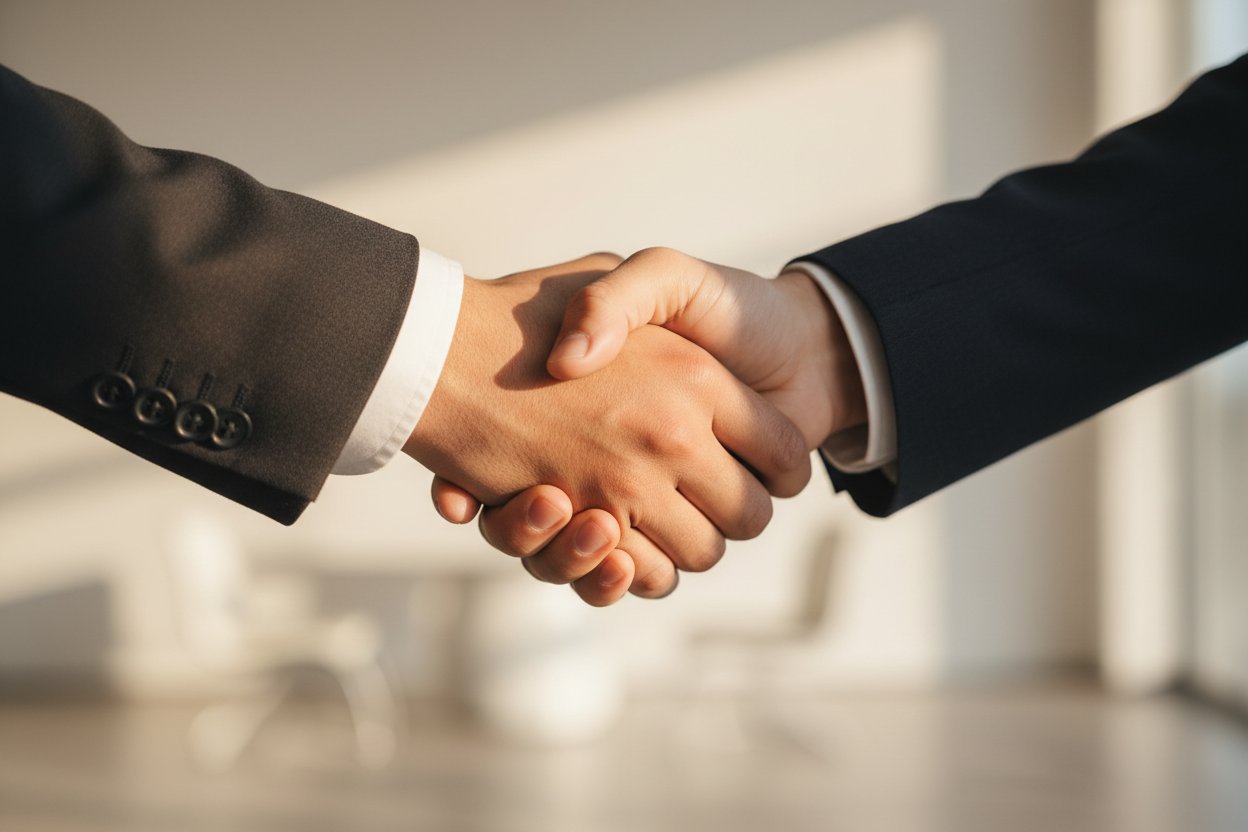 our promise handshake no writing