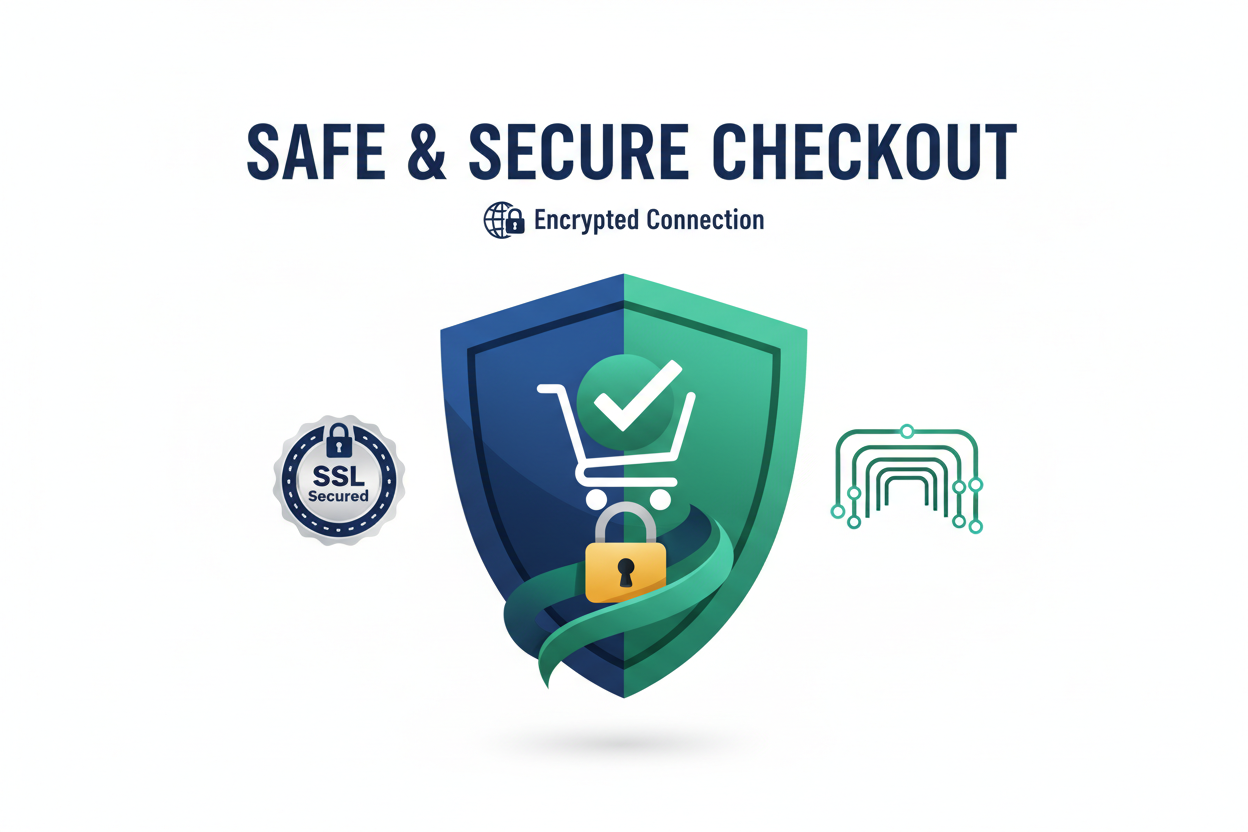 secure ordering graphic with white background and make the graphic pretty big